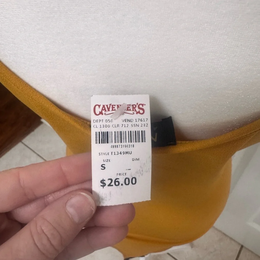 NWT Cavenders Yellow Mustard Western Fringe Body Suit Small Womens NYLON APPAREL - Picture 3 of 3